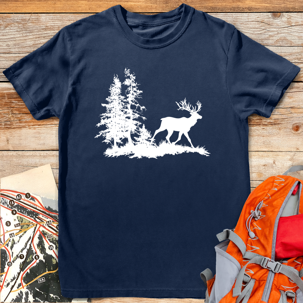 415 Deer Me White - Navy