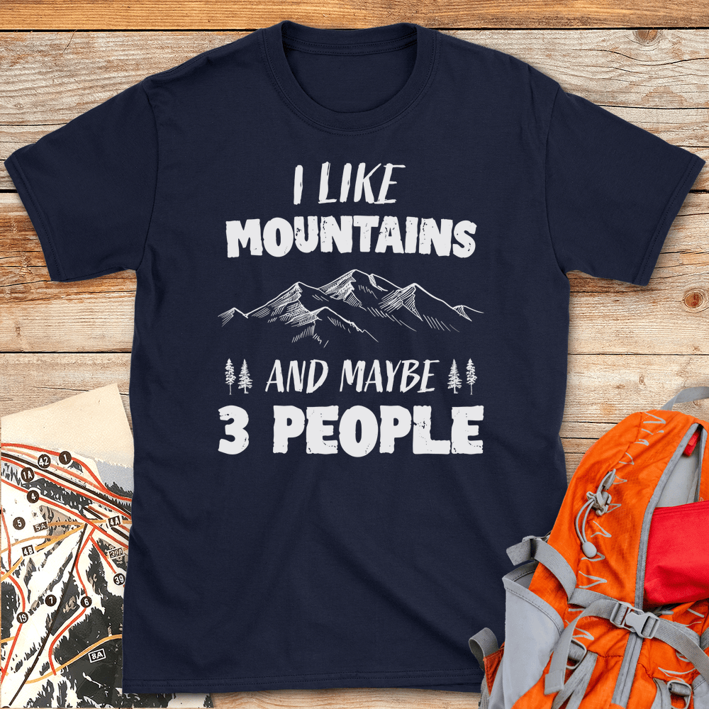 405 Mountains 3 People White - Navy
