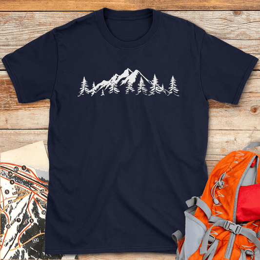 418 Mountain Horizon White - Navy