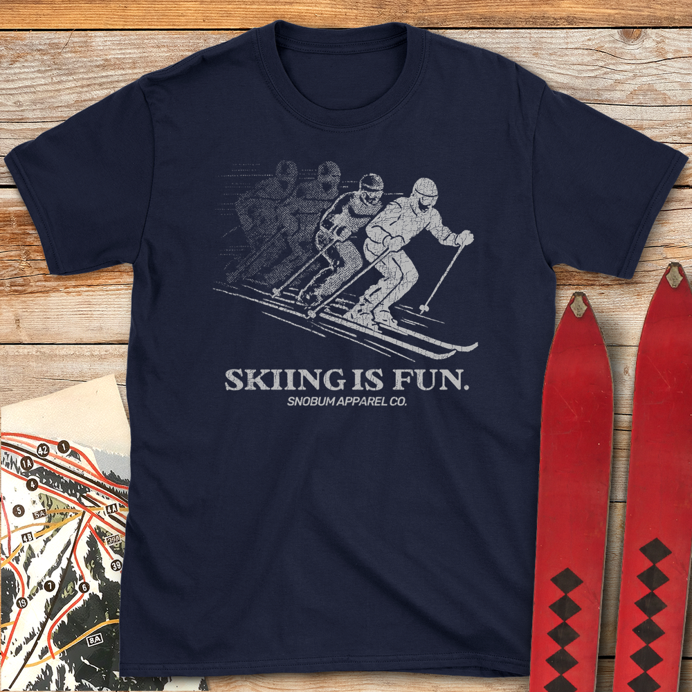 531 Skiing Is Fun White - Navy