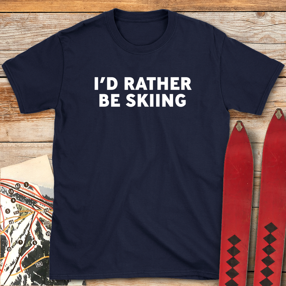 537 Rather Be Skiing White - Navy