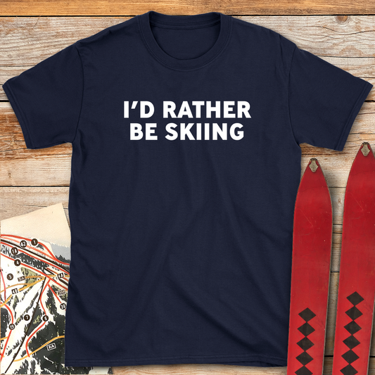 537 Rather Be Skiing White - Navy