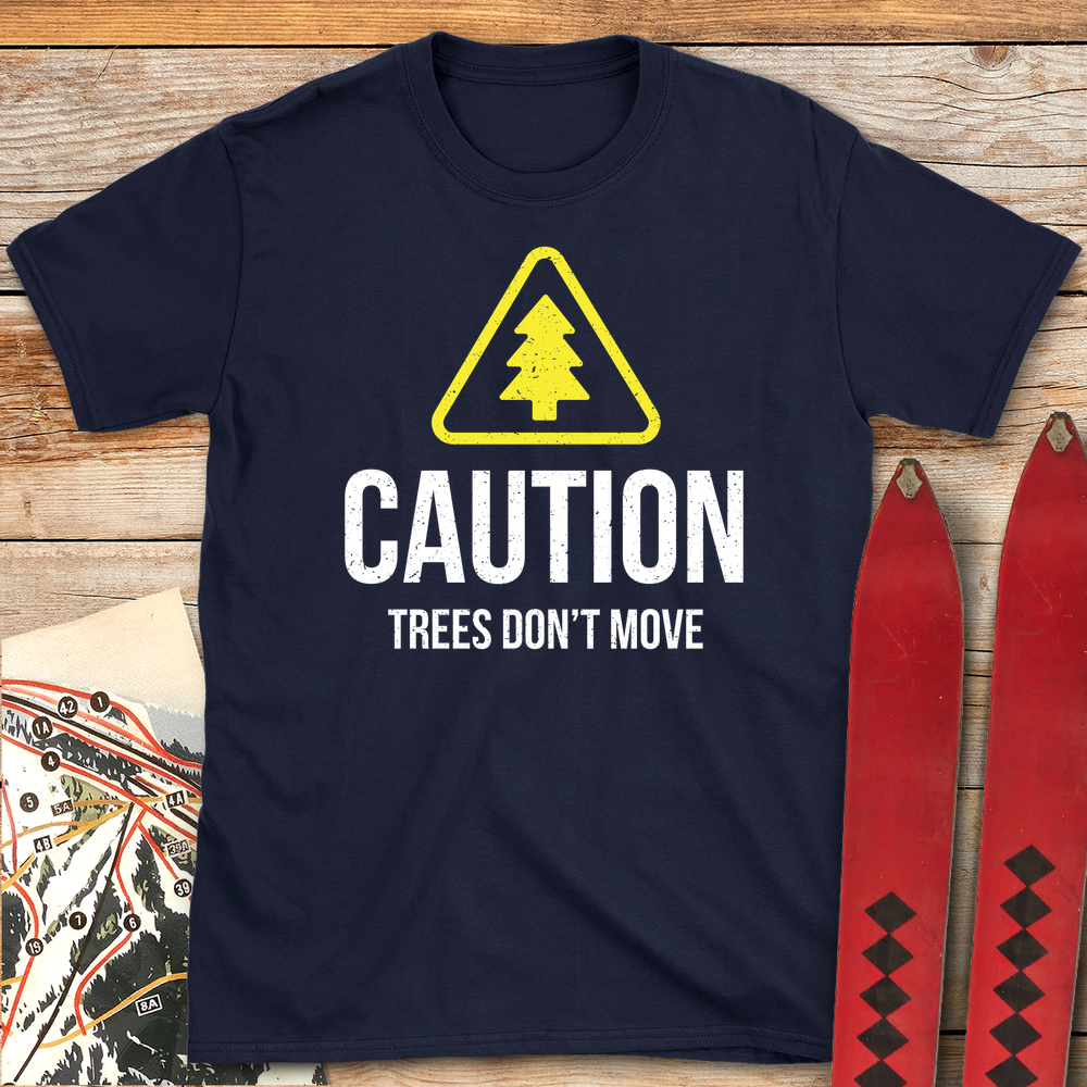 579 Trees Don T Move White - Navy