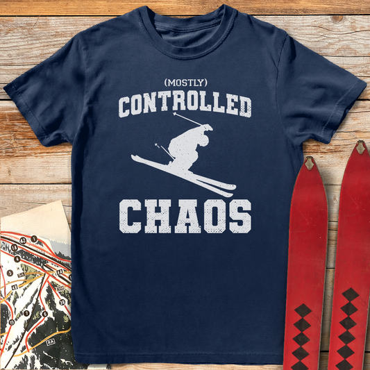 643 Controlled Chaos White - Navy
