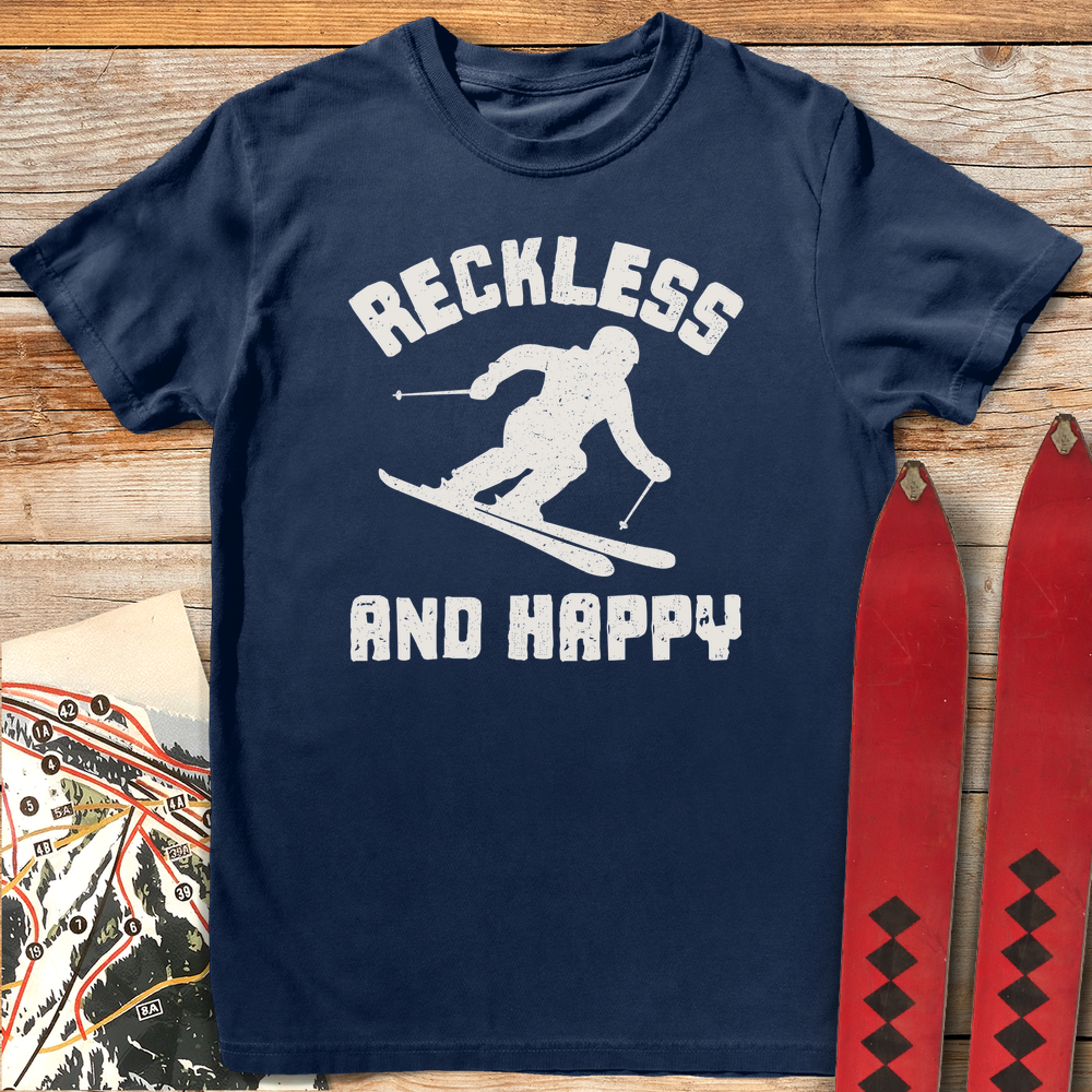 651 Reckless And Happy White - Navy