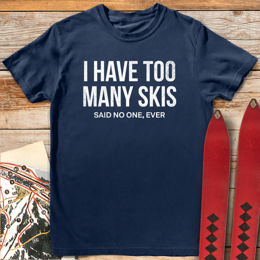 693 Too Many Skis White - Navy