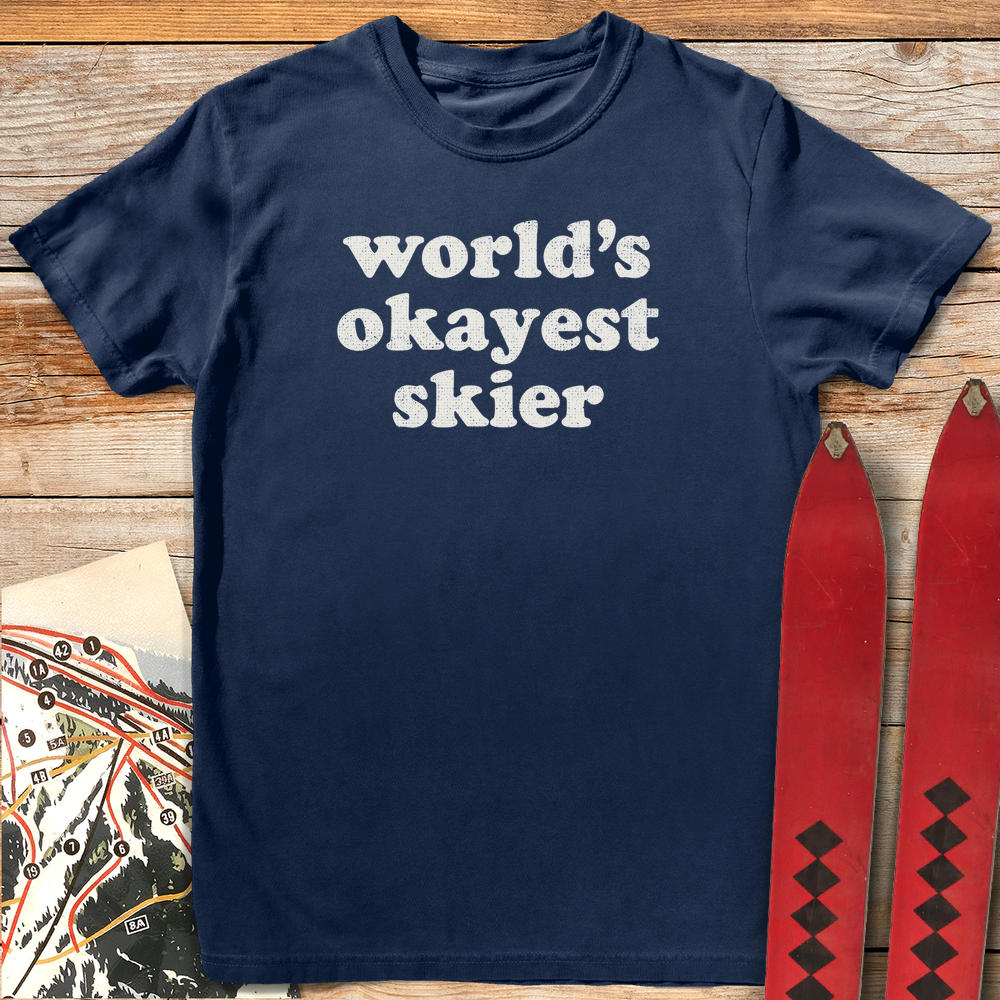 722 Okayest Skier White - Navy