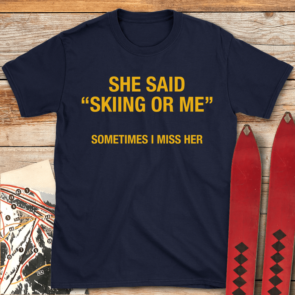 739 Skiing Or Me White - Navy