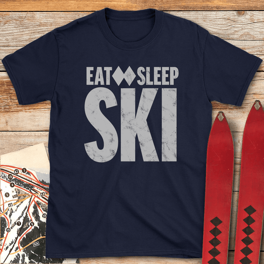 788 Eat Sleep Ski White - Navy