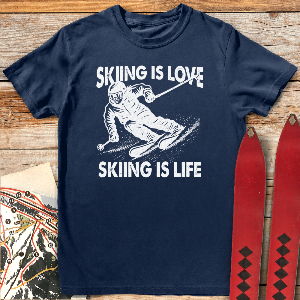 790 Skiing Is Life White - Navy