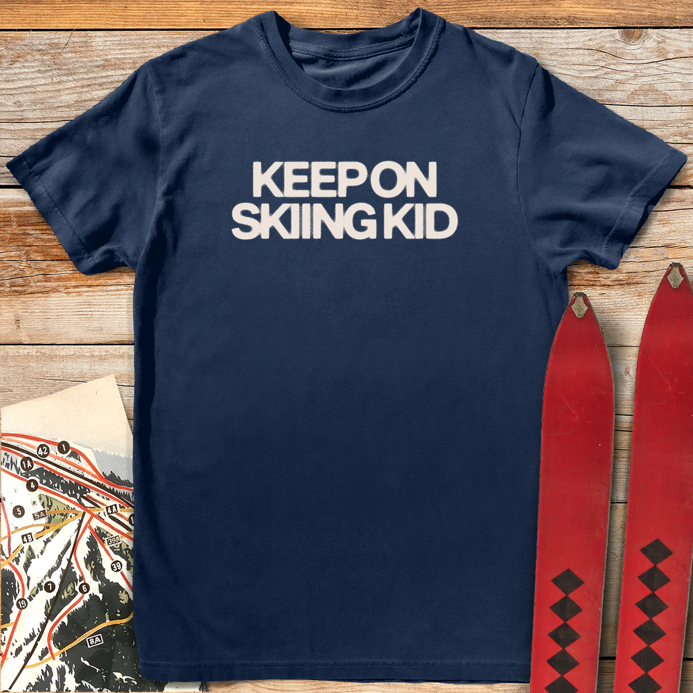 787 Keep Skiing Kid White - Navy