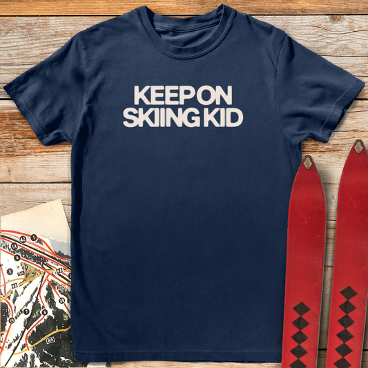 787 Keep Skiing Kid White - Navy