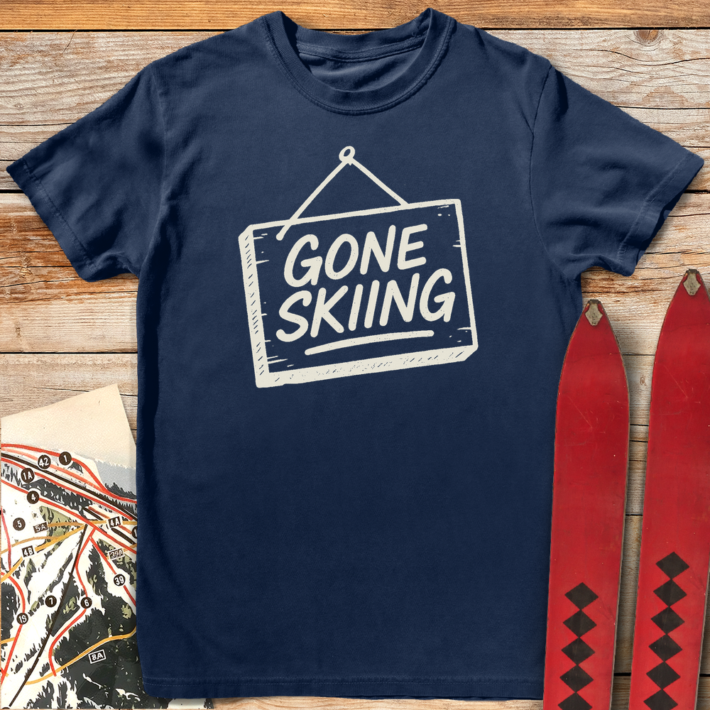 784 Gone Skiing White - Navy