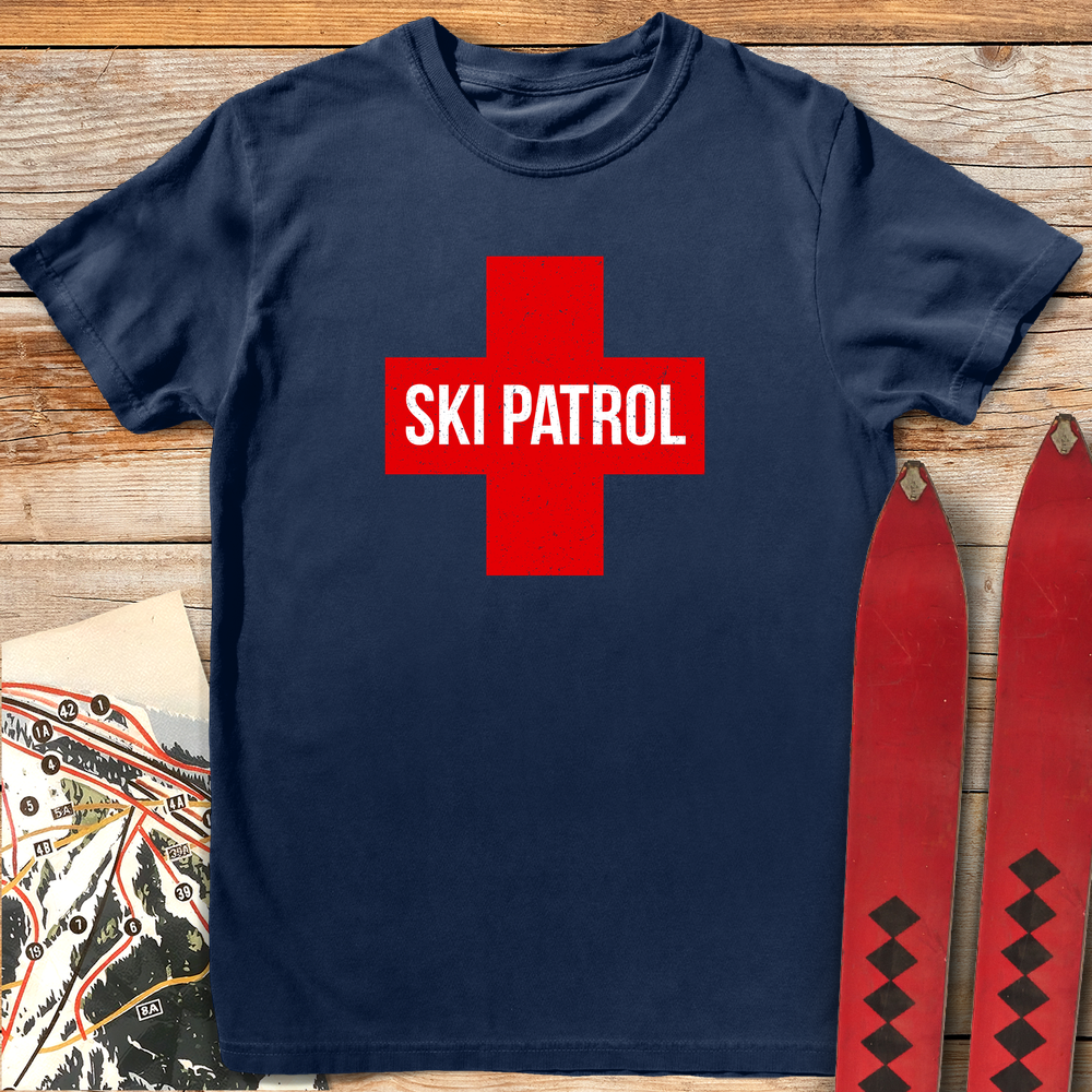 802 Ski Patrol Cross White - Navy