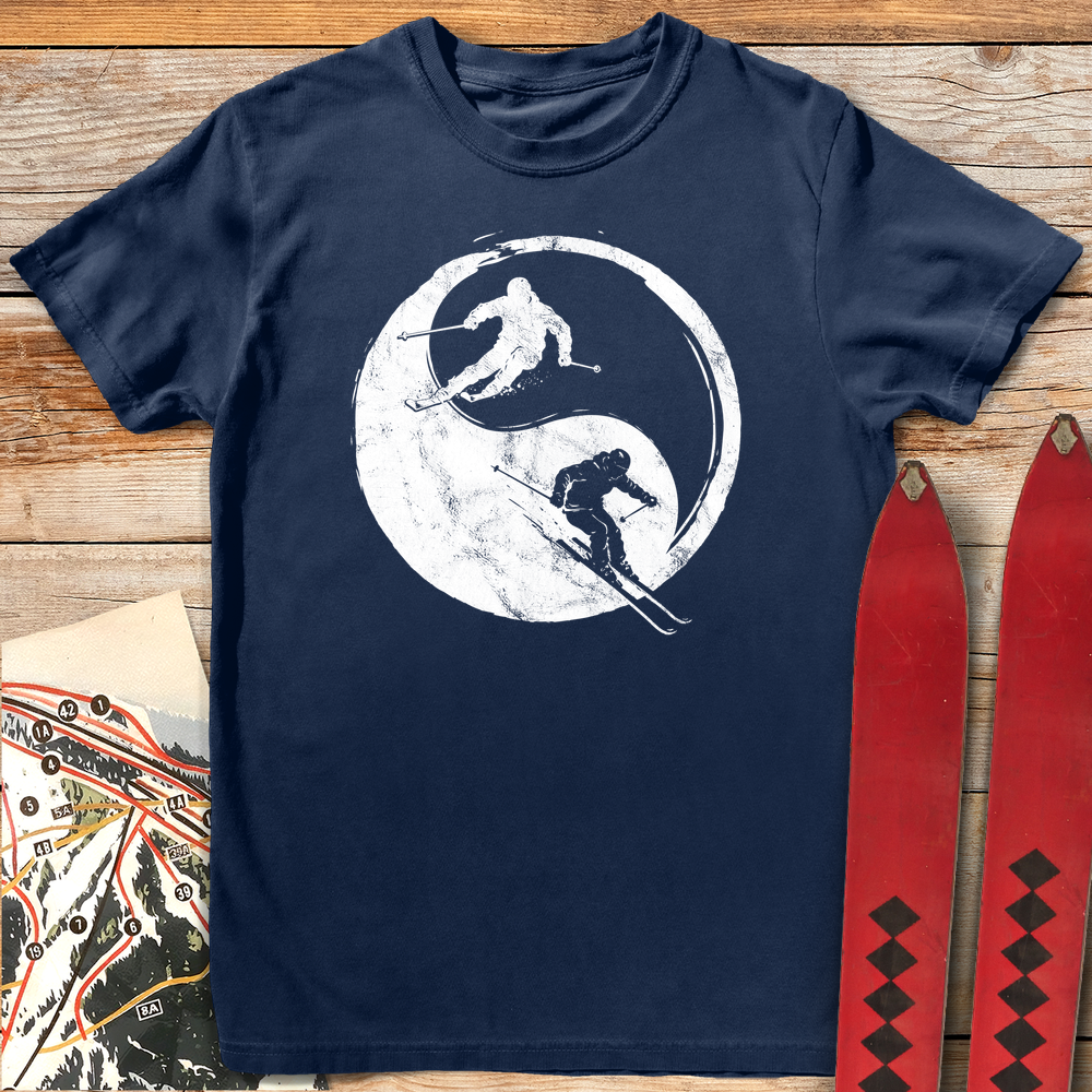 835 Yin Yang Skiers White - Navy
