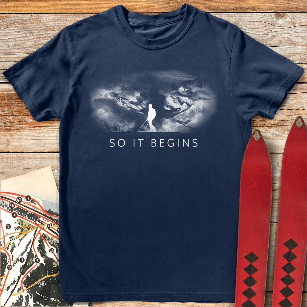 829 So It Begins White - Navy