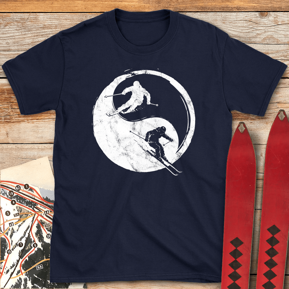 835 Yin Yang Skiers White - Navy