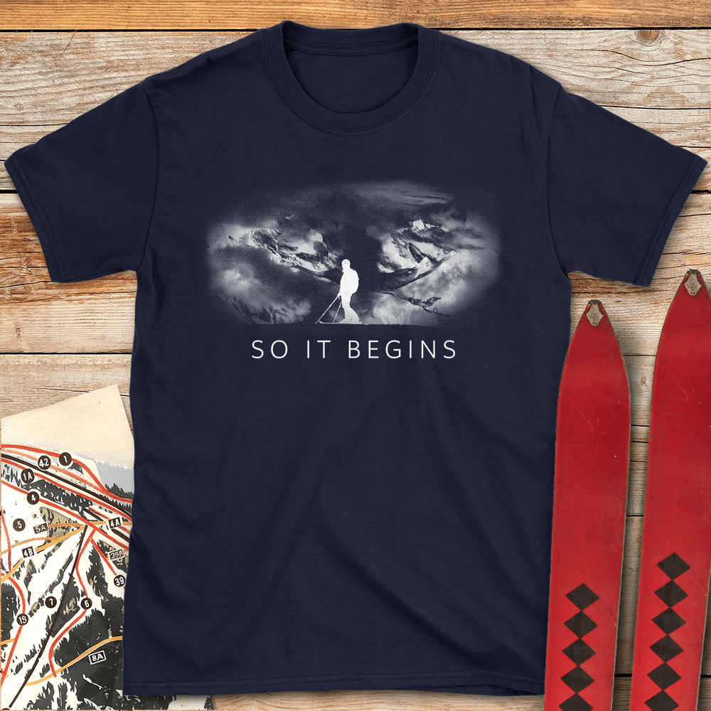 829 So It Begins White - Navy