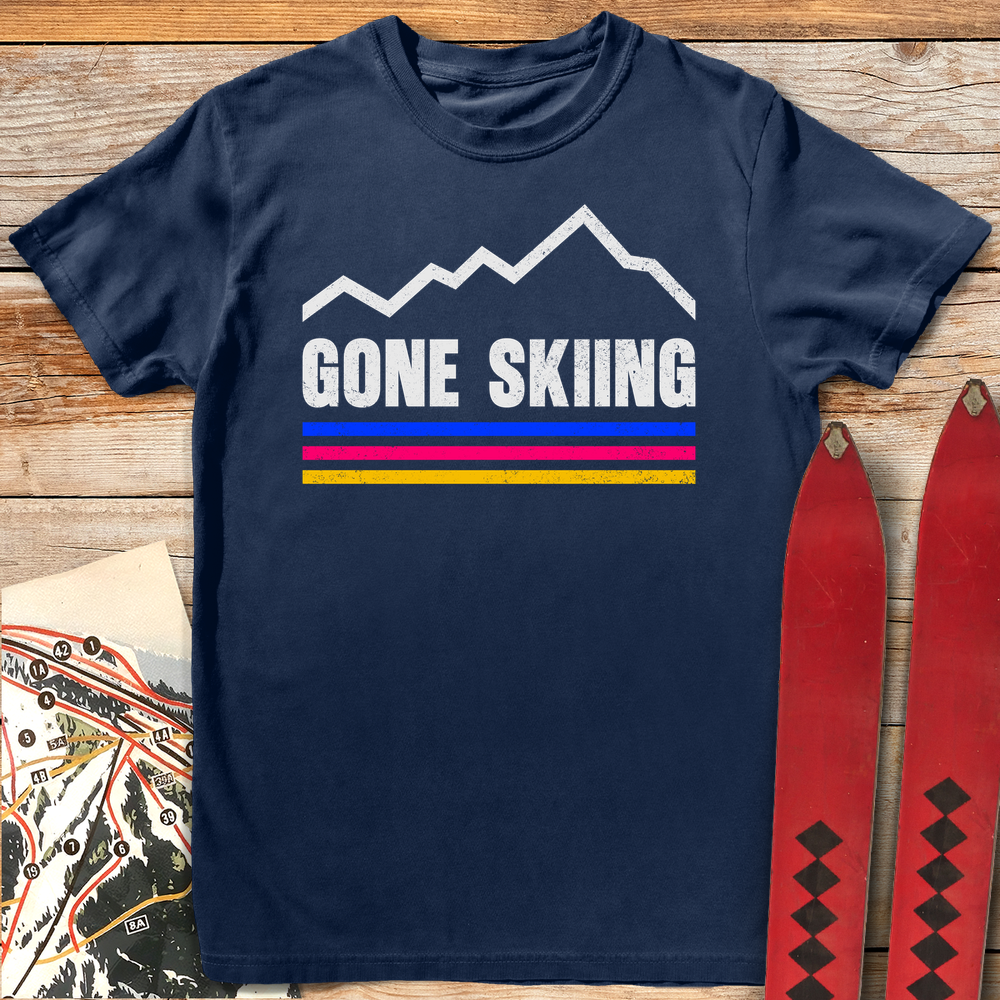 855 Gone Skiing Vintage White - Navy