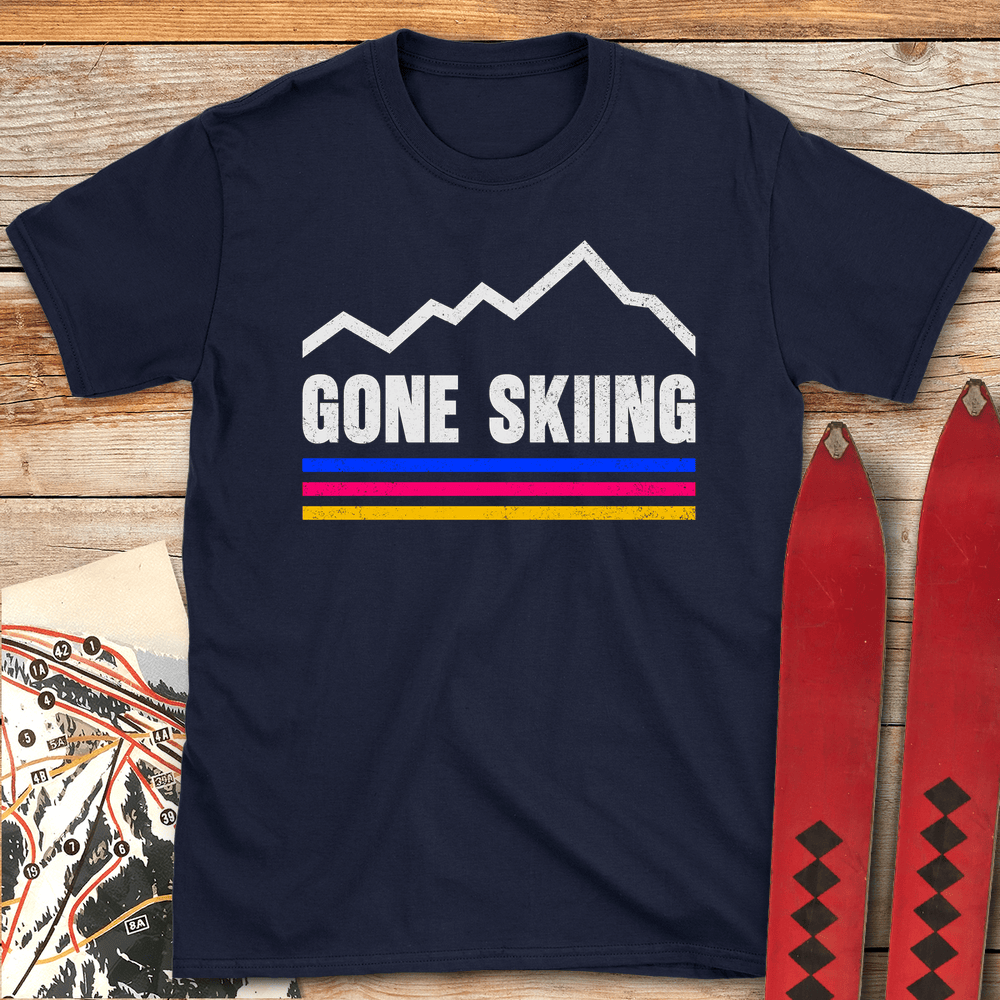 855 Gone Skiing Vintage White - Navy