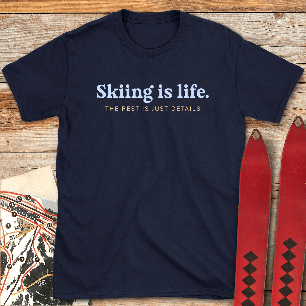 849 Skiing Is Life White - Navy