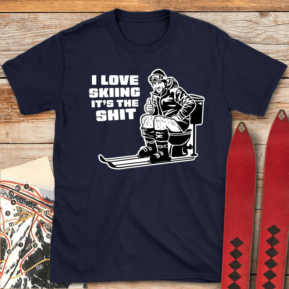 23 Skiing Is The Shit White - Navy