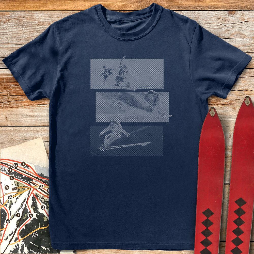 934 Snowboard Scenes White - Navy