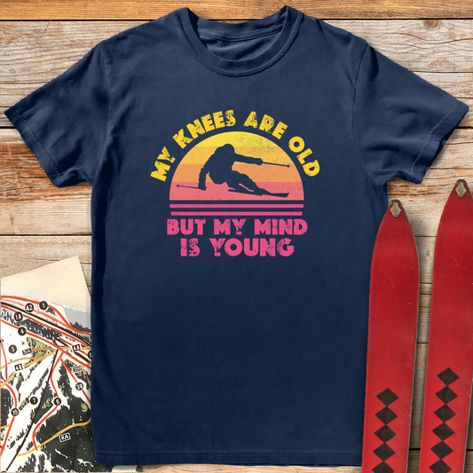 1011 Old Knees Young Mind White - Navy