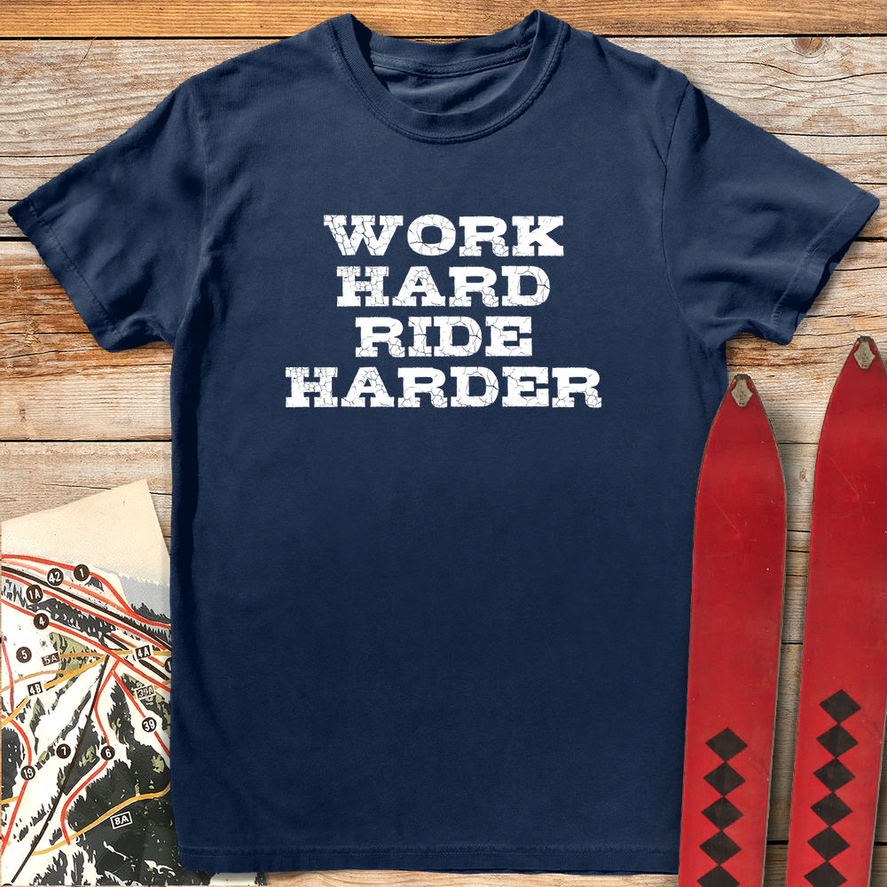 1001 Ride Harder White - Navy