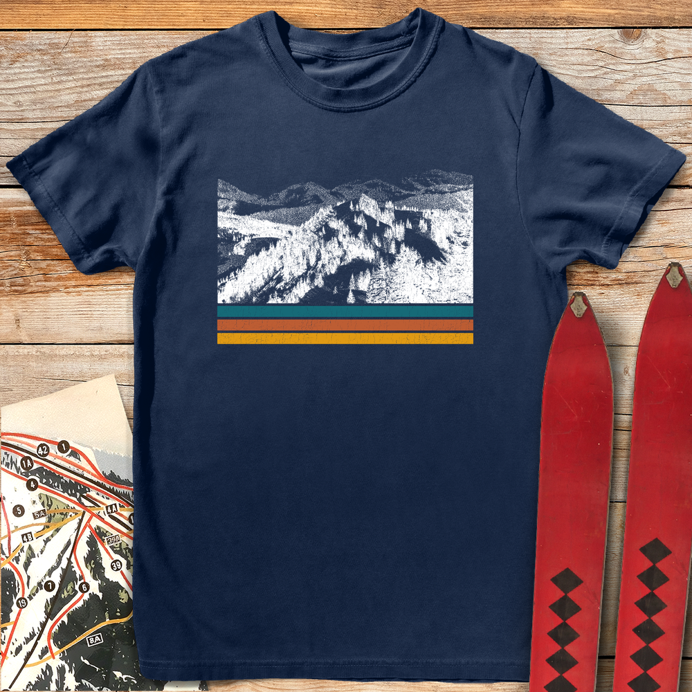 1056 Old School Landscape White - Navy