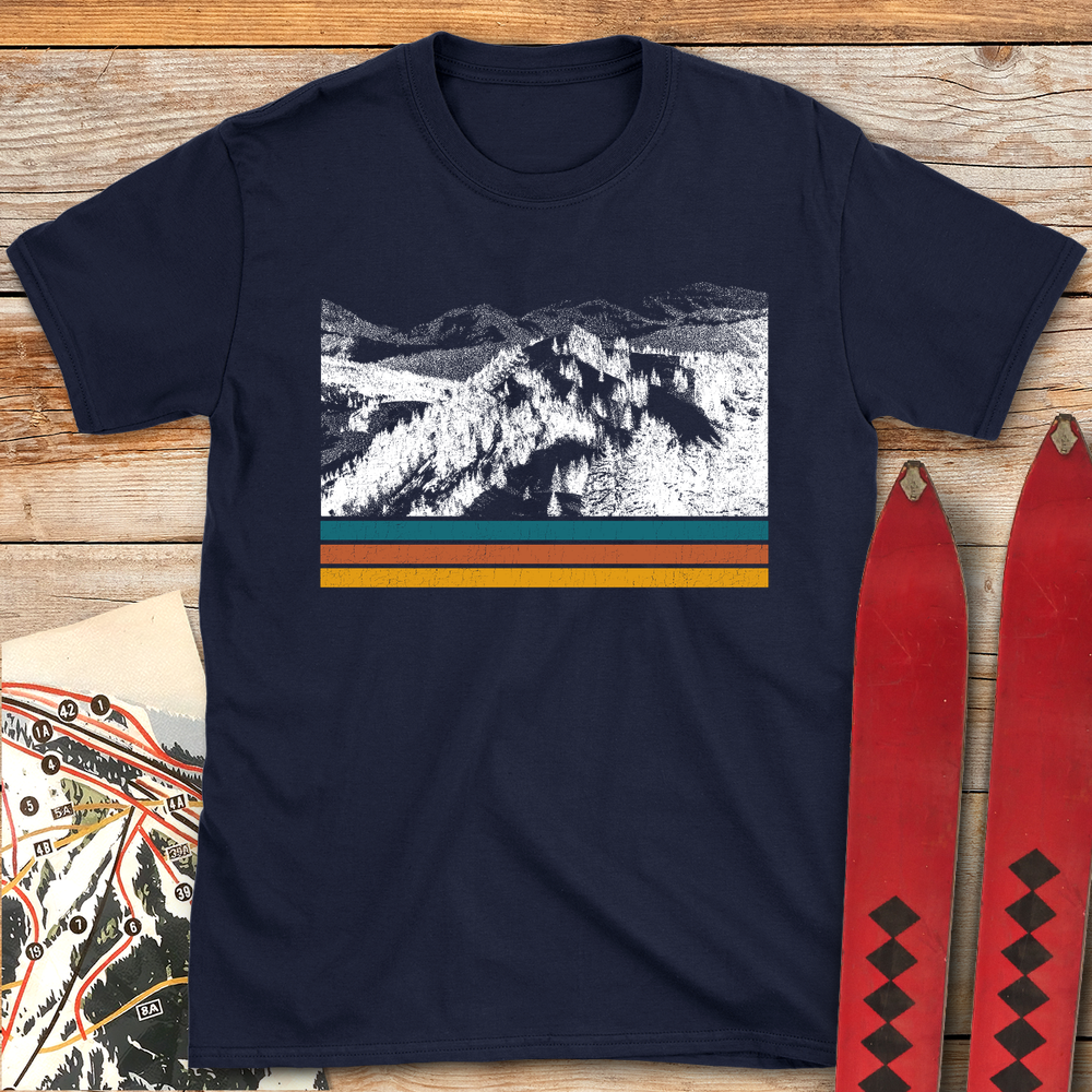 1056 Old School Landscape White - Navy