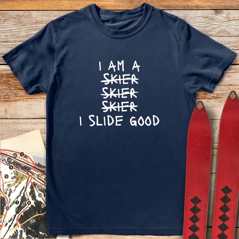 1087 Slide Good White - Navy