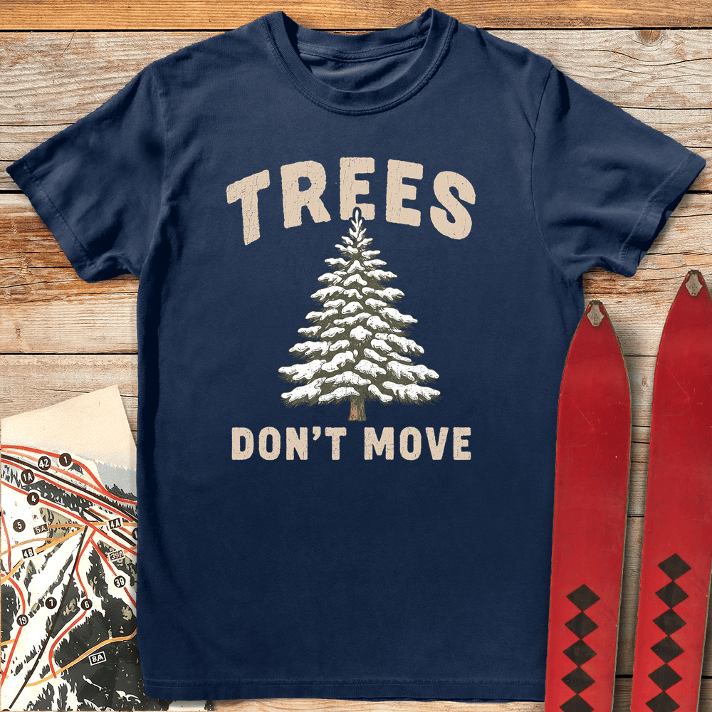 1092 Trees Still Don T Move White - Navy