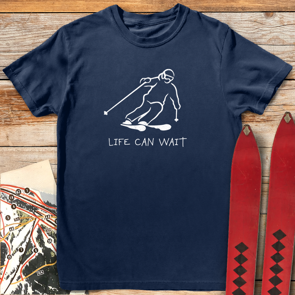 1105 Life Can Wait White - Navy