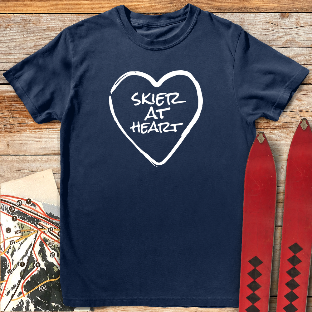 1120 Skier At Heart White - Navy