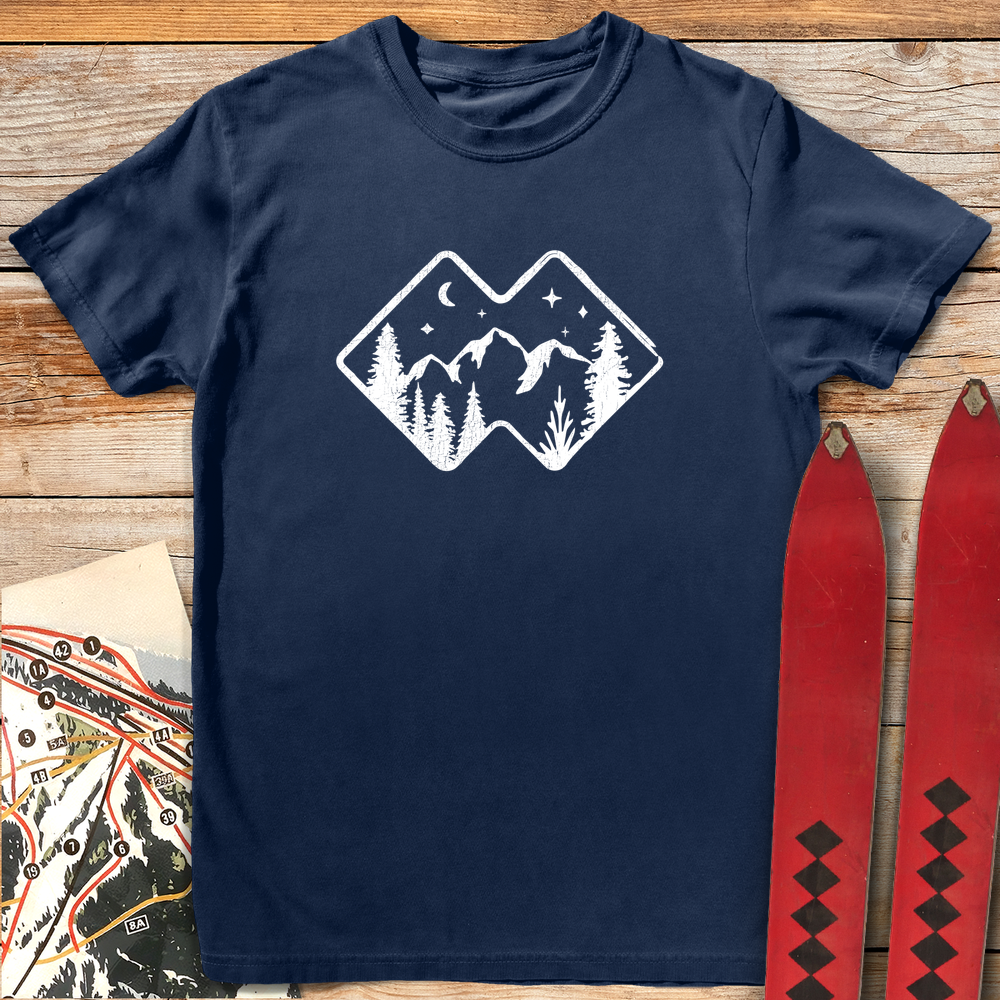 1166 Diamond Hills White - Navy