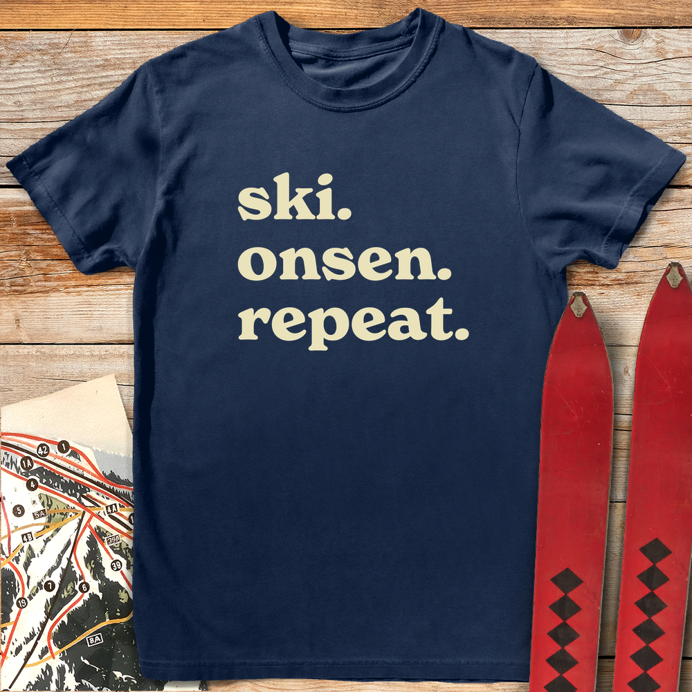 1165 Ski Onsen Repeat White - Navy