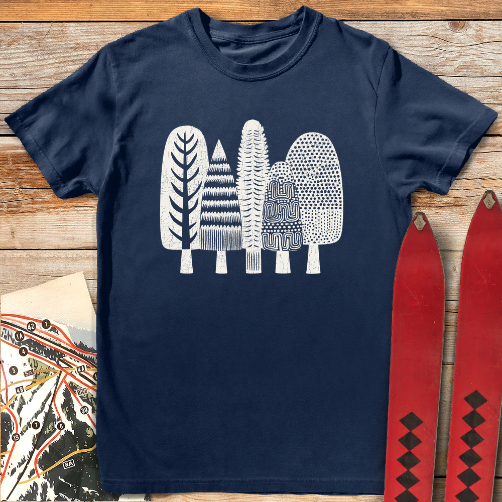 1158 Funky Forest White - Navy