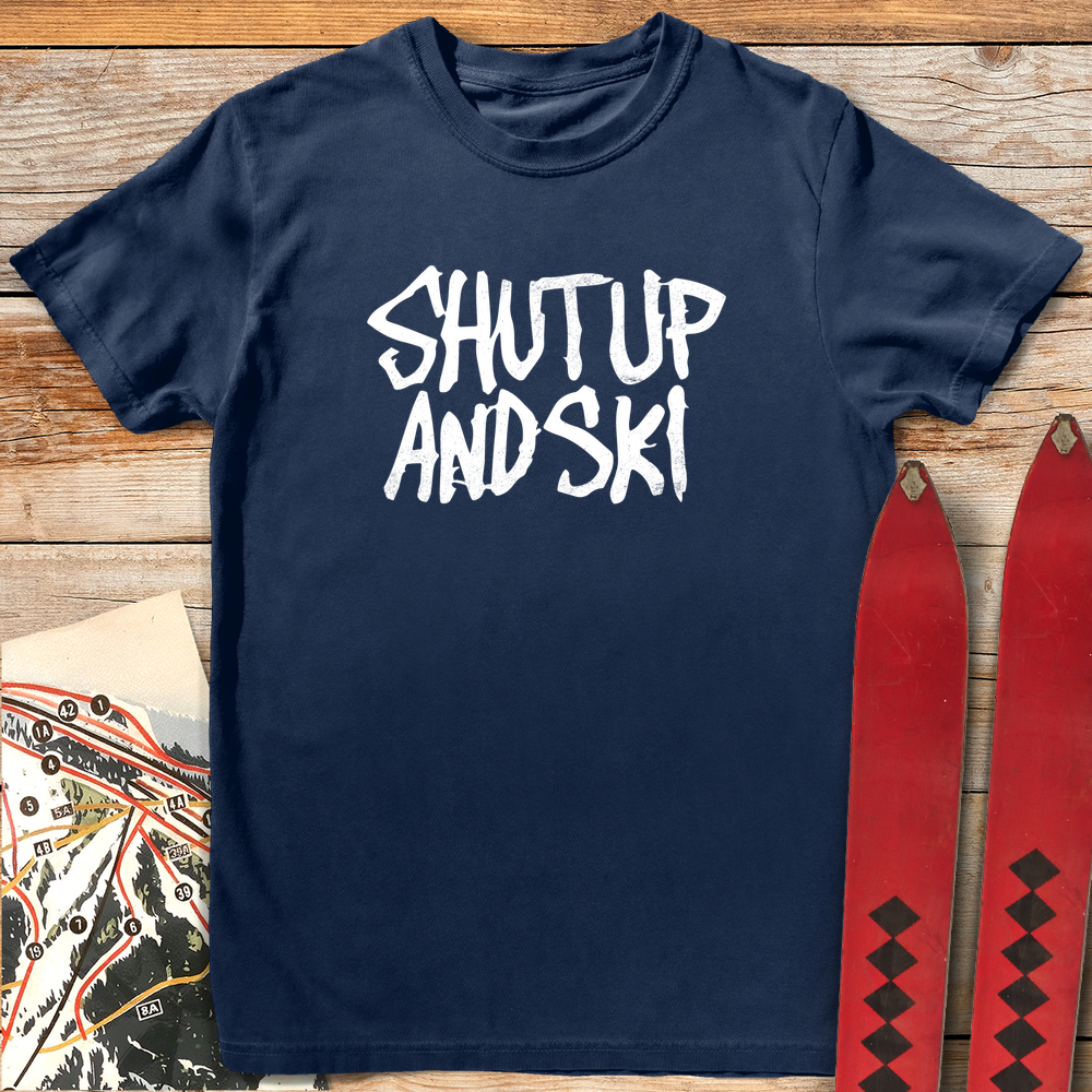 1167 Shut Up And Ski White - Navy