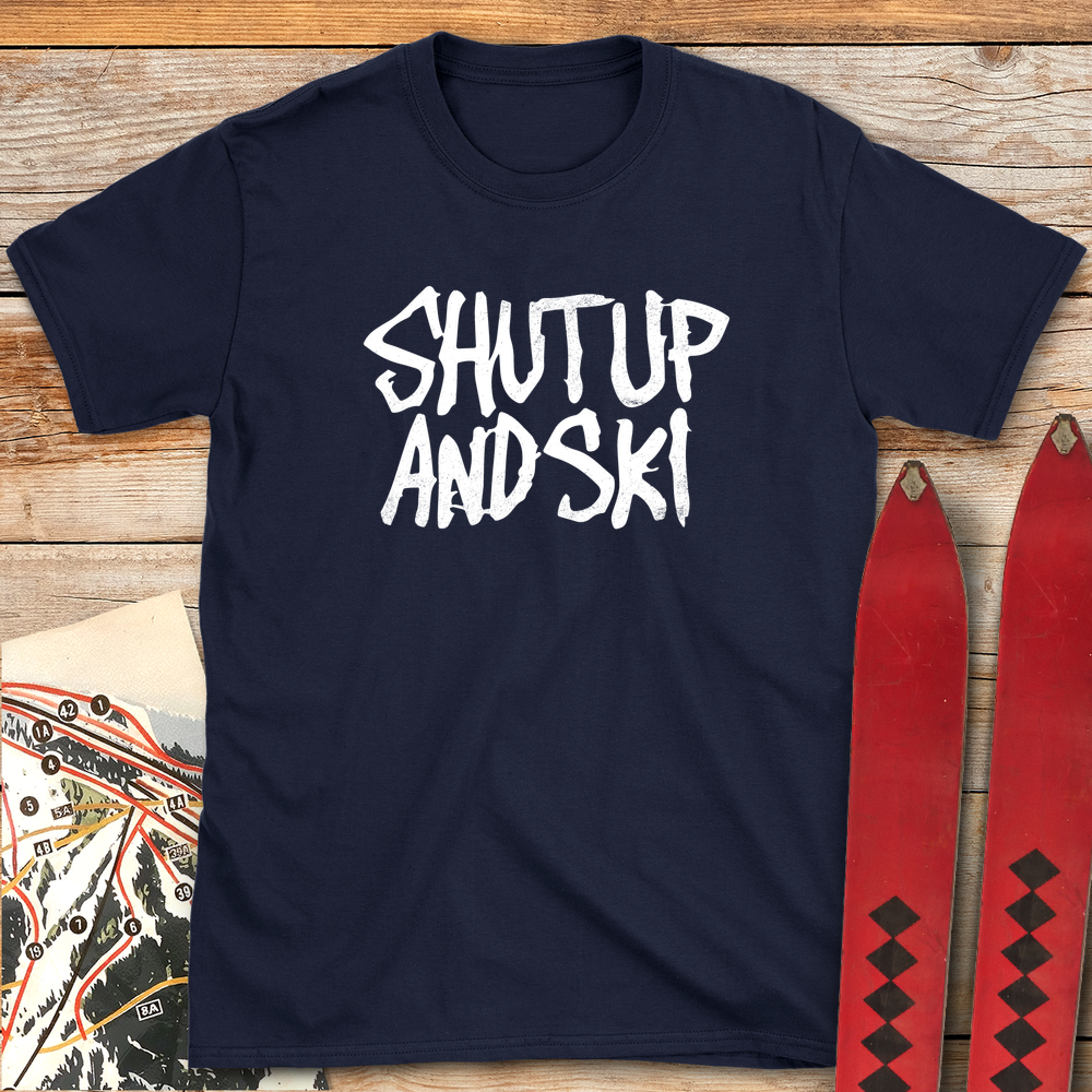 1167 Shut Up And Ski White - Navy