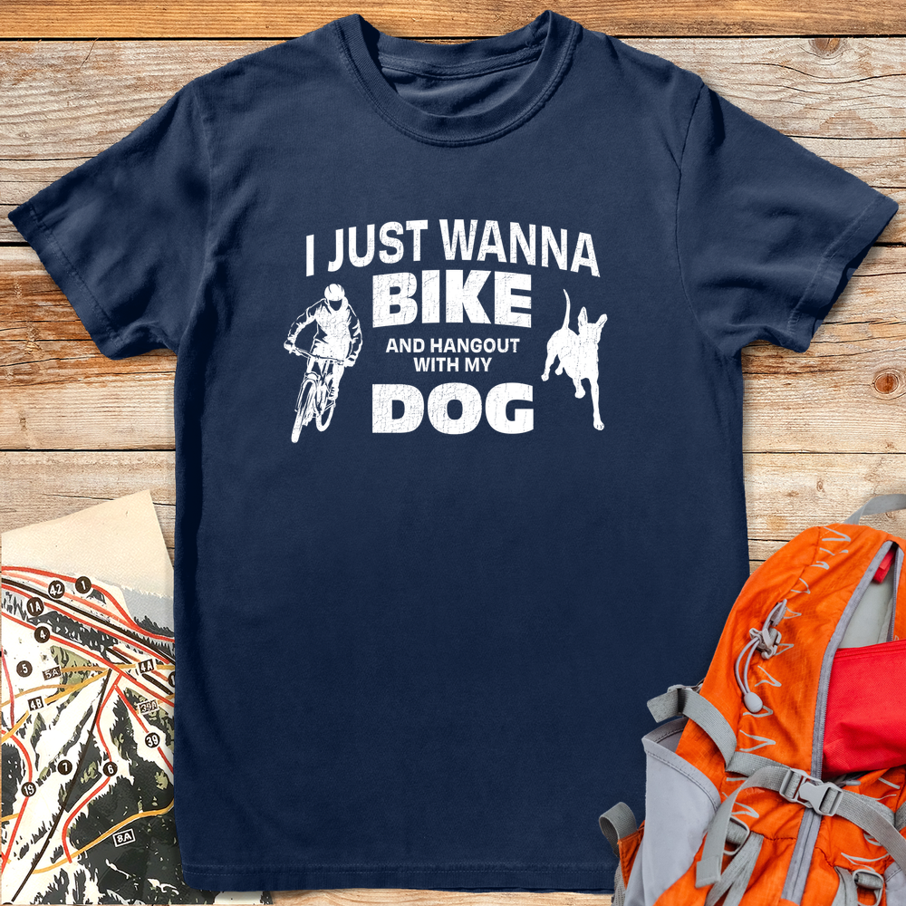 1193 Bikes And Dogs White - Navy