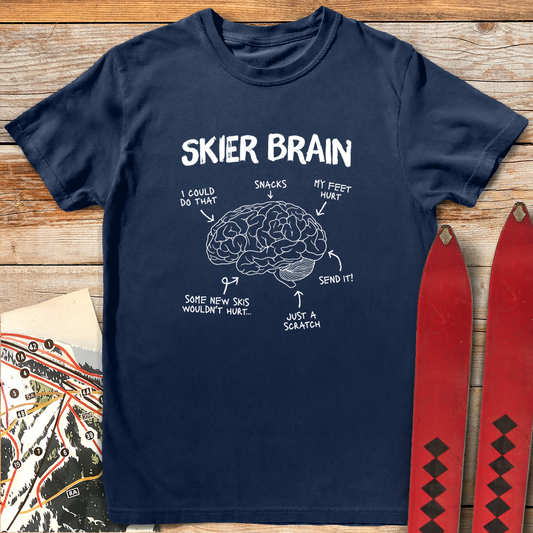 1200 Skier Brain White - Navy