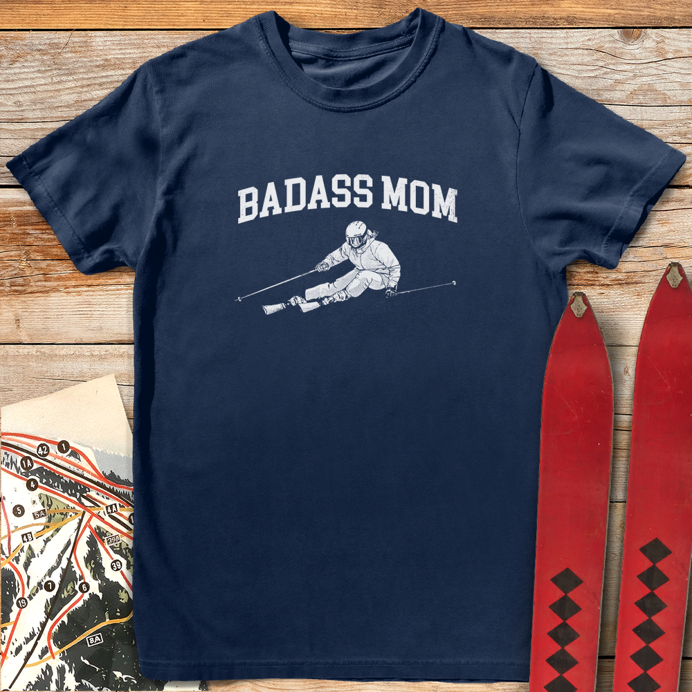1219 Badass Mom White - Navy