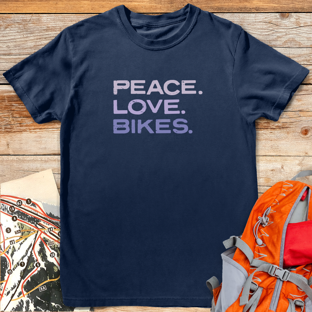 1235 Peace Love Bikes White - Navy