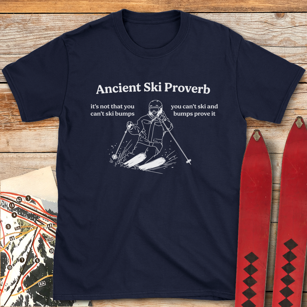 1304 Ancient Ski Proverb White - Navy