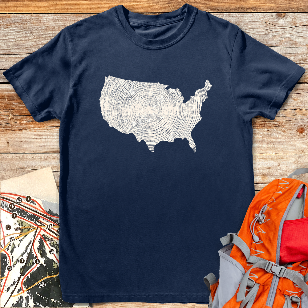 1316 Woodgrain America White - Navy