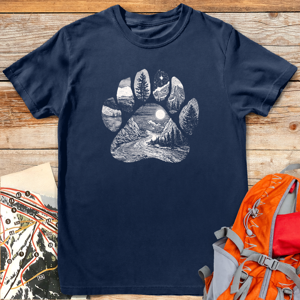 1312 Bear Pawscape White - Navy