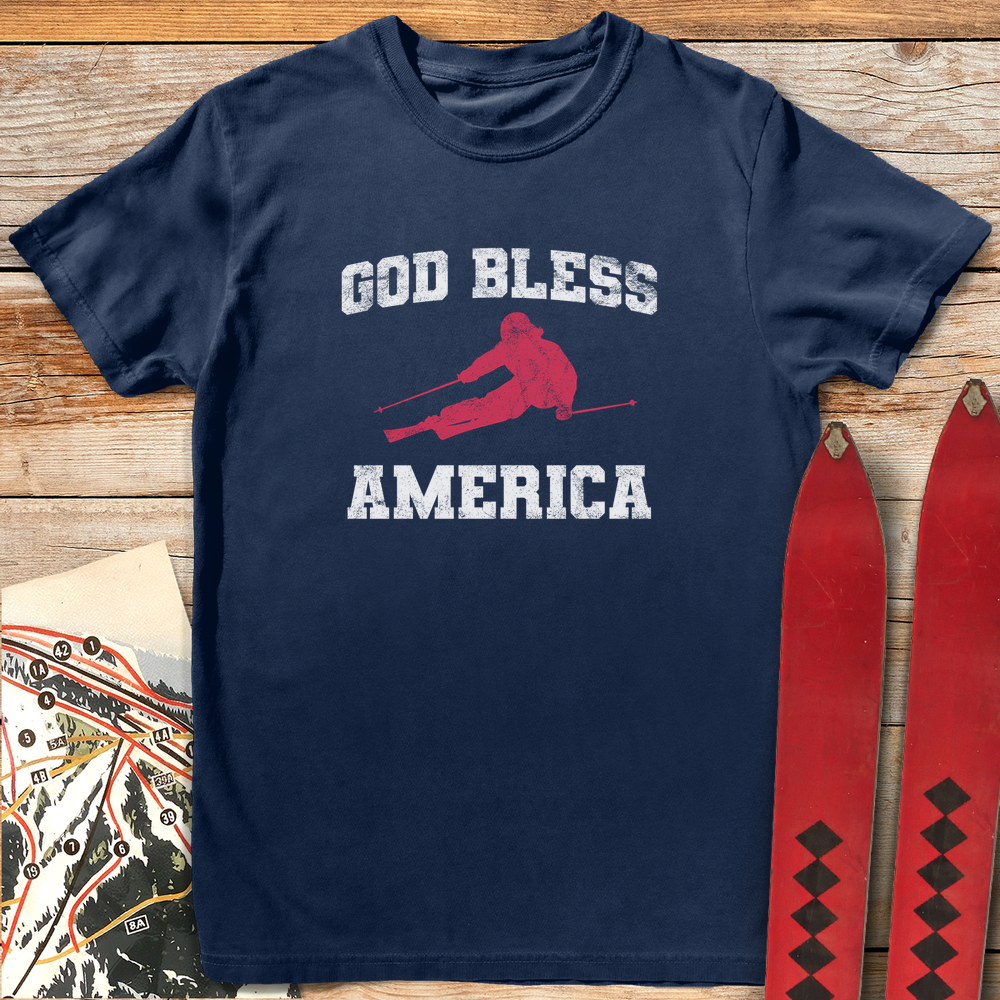 1334 God Bless America Ski White - Navy