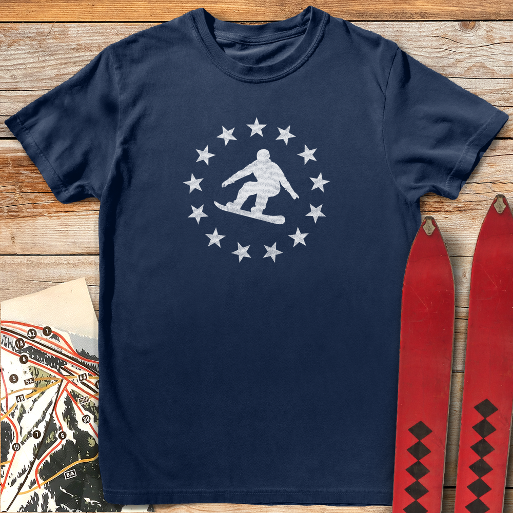 1330 Star Spangled Snowboarder White - Navy