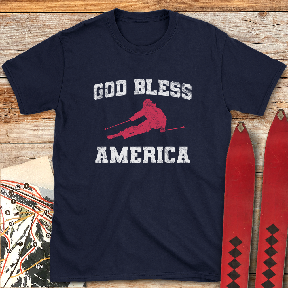 1334 God Bless America Ski White - Navy